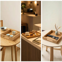 Bamboo Serving Tray Rectangular Serving Tray with Handles for Hosts, Breakfast in Bed, Cafes