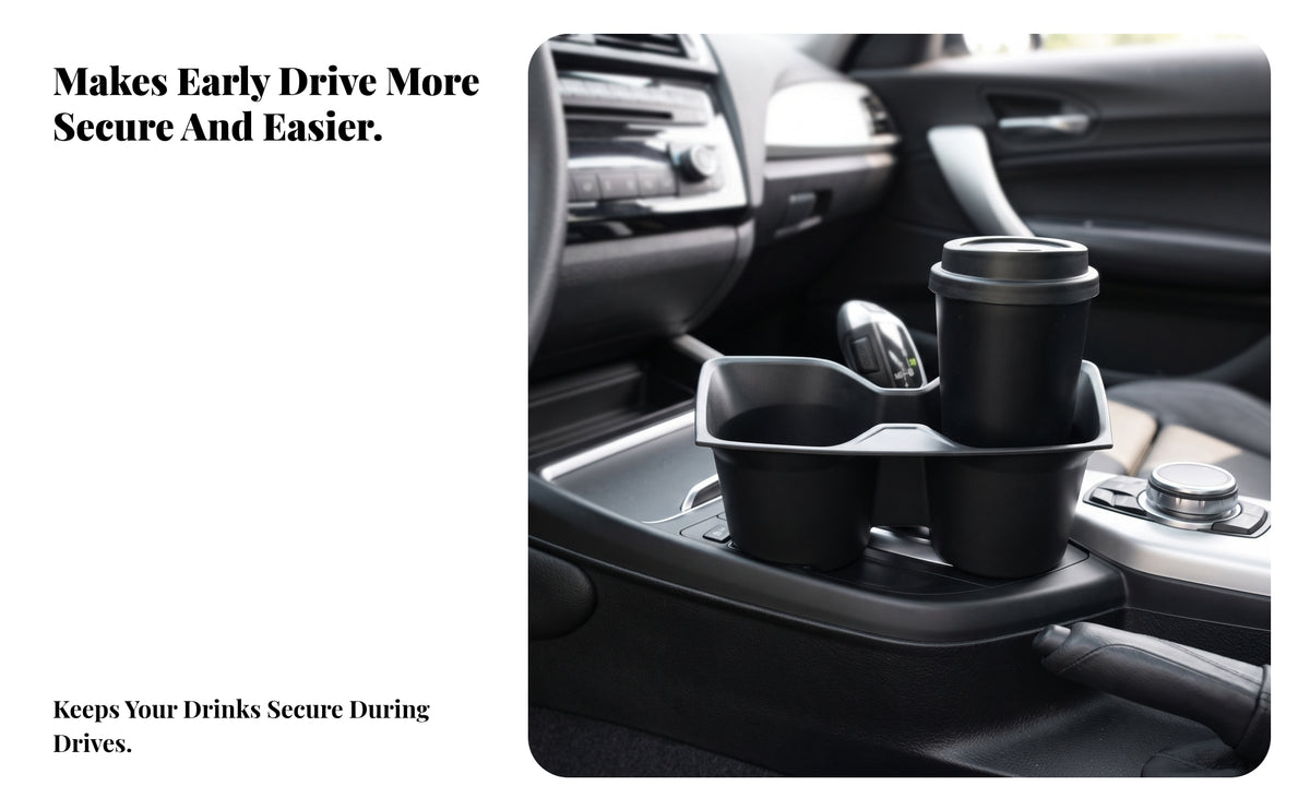 Direct-Snug Insert Console Cup Holder | Contoured Body, Smooth Matte Finish, Center Console Two Cup Holder, for