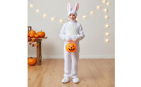 Soft Hare Jumpsuit Hooded Design Kids Hare Costume 4-Piece Set Full Body Bunny Costume for Girls, Boys, Halloween, Performance, Cosplay