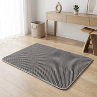 Cat Litter Mat with Double Layer Honeycomb Structure, EVA Cat Mat for Litter Trapping, Customizable Size Non-Slip Design for Home Indoor Pet Dog