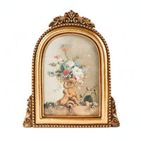 Vintage Gold Frame Scrollwork Crest Home Decor for Background Display