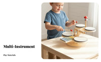 Rhythm Training Wooden Instrument Collection Educational Tabletop Drum and Xylophcomplete Station Multifunctional Musical Toy Set Early Education for Beginners, Preschoolers, Gift Giving, Home Play, Preschool Classroom, Kindergarten