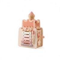 Multi-Functional Shape Sorter Castle Toy Educational Castle-Shaped Activity Hub Early Learning Xylophone Busy Board Musical for Preschool