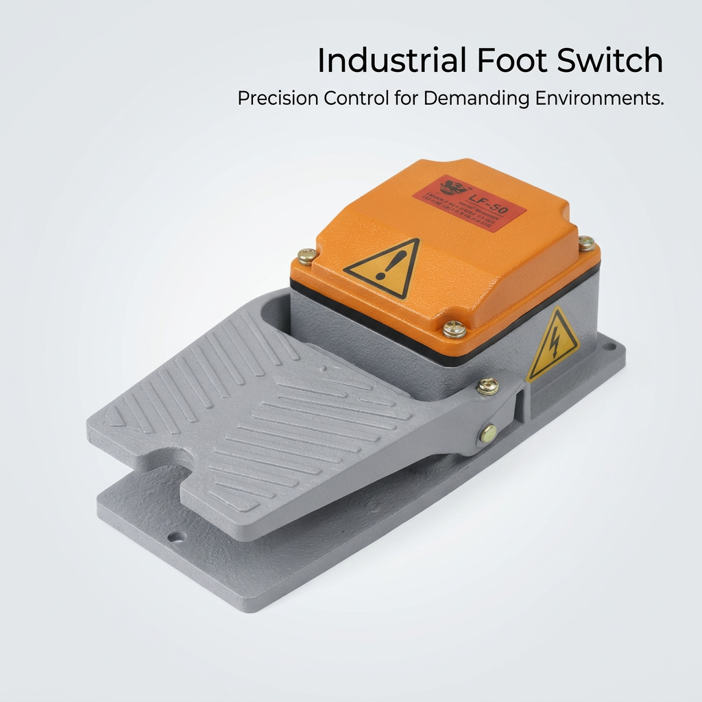 Industrial Momentary Foot Pedal Switch, CE Certified Heavy Duty Aluminum Foot Pedal, Waterproof Aluminum Alloy, 240VAC 15A