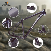 Hardtail Mountain Bike Frame Disc Brake Compatible Mountain Bike Frame with Quick Release Aluminum Alloy for Cyclists, Trail Riding, Cross-Country
