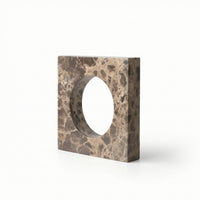 Marble Archway Sculpture Minimalist Marble Frame with Circular Opening Refined Home Decor Piece for Homeowners, Living Room, Bookshelf