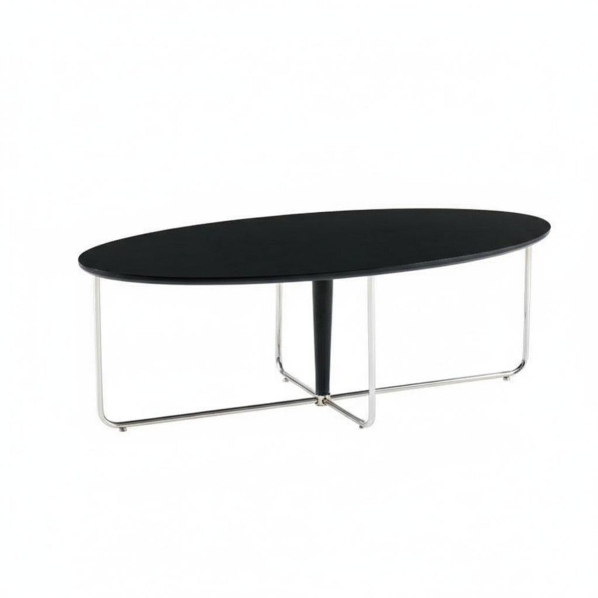 Nordic Aesthetic Oval Table with Metal Legs architectural Design Oval Coffee Table with X-Base centuryera Modern Living Room Furniture Minimalist Aesthetic for Homeowners, Interior Decorators, Renters, Home, Lounge Area, Den, Office Reception