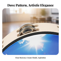 3 Pieces Peace Dove Design Double-Row Jingle Tambourine Easy to Play Double Row Jingle Trembler Clear and Loud Sound Percussion Instrument Crisp Percussive Rhythm for Children, Beginners, Dance Accompaniment, Classroom, Music Education, Performance
