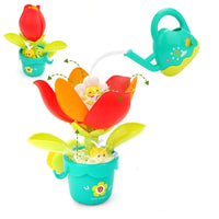 Rotating Flower Bath Toy Interactive Bath Toy with Watering Can Multicolor Plastic for Bathtub
