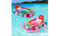 Thickened Material Kids Pool Buoy with Steering Wheel Leak-Proof Inflatable Car Boat Skin-Friendly Toddler Swim Seat for Toddlers, Babies, Beach, Summer Vacation