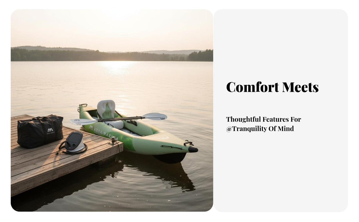 Compact Recreational Kayak Easy Setup Portable Kayak Set Long-Lasting Inflatable Boat Includes Pump and Bag for Outdoor Enthusiasts, Beginners, Family Outings, Calm Rivers, Day Trips, Beach Holidays
