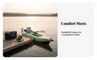 Compact Recreational Kayak Easy Setup Portable Kayak Set Long-Lasting Inflatable Boat Includes Pump and Bag for Outdoor Enthusiasts, Beginners, Family Outings, Calm Rivers, Day Trips, Beach Holidays