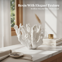 Coastal Style Coral Sculpture Branching Design Resin Coral Sculpture