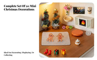 20 Pieces Intricate Ed Craftsmanship Dollhouse Christmas Living Room Set Beautifully Crafted Dollhouse Christmas Decoration Kit