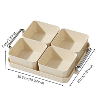 Light Luxury Aesthetic Multi-Grid Candy and Nut Dish Modern Design Divided Serving Tray with Lid Removable Compartments for Living Room