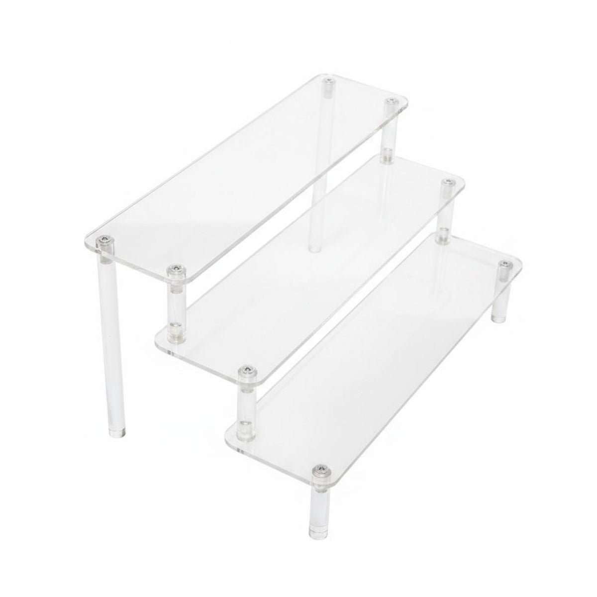 Display Stand Multi-Tier Acrylic Display Stand Space-Saving Tiered Acrylic Shelf for Desk