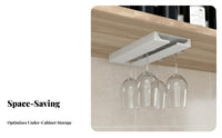 Hanging Beverage Glass Holder Easy to Clean Under Cabinet Beverage Glass Rack Hanging Stemware Holder Sturdy Hook-on Stemware