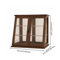 1/12 scale Dollhouse Double Door Cabinet Miniature Wooden Display Cabinet Vintage Style Miniature Dessert Display Case for Collectors, Hobbyists