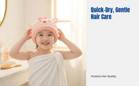 Kids Hair Drying Cap, Cartoon Animal, Super Absorbent, Quick Dry, Soft Microfiber, Parent-Child, Adult