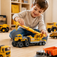 Toy Truck Mini Car Construction Vehicle Sandbox Play Set 1:43 Scale Friction Drive Plastic Toy For 4-6 Years Old