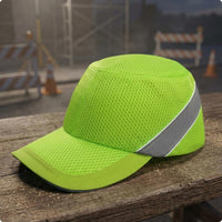 Lightweight Mesh Safety Helmet Curved Brim Cap-Style Helmet Rounded Crown Safeguarding Gear Short Bill
