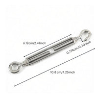 Turnbuckle Rustproof Wire Rope Tensioner Weatherproof for Shade Sail Installation, Deck Railing, Clothesline Tightening