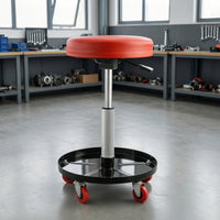 Heavy-Duty Mechanic Stool with Tool Tray Storage Comfortable Mechanic Stool with Tool Tray Long-Lasting Low-Height for Car Detailers, Workshop