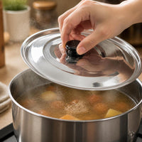 Thickened Stainless Steel Pot Lid for Woks and Frying Pans