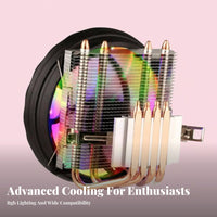 Wide Socket Compatibility Top-down Processor Cooler Quiet Operation 4 Heatpipe Processor Fan for PC Builders, Desktop Computers, Gaming Rig