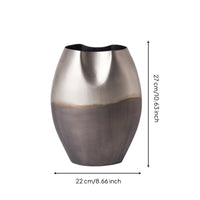Decorative Vase Metal-Like Aluminum Vase Abstract Flower Holder for Living Room, Entryway, Mantel