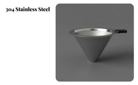 Food Grade Stainless Steel Coffee Filter Long-Lasting 60-Degree Cone Design Coffee Filter Easy to Clean for Office, Travel, Camping