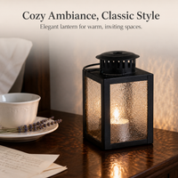 Vintage Ripple Glass Lantern Candle Holder with Handle, Creative Aromatherapy Iron Art Candlestick for Home Decor