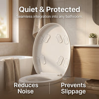 Toilet Seat Transparent Anti-Collision Pads, Silent Lid for Home Use, Homeowners Noise Reduction Cushions, 4 Pack PU Material