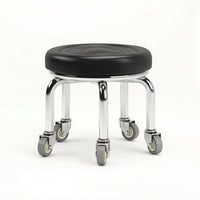 Padded Low Stool with Wheels Compact Swivel Stool with Wheels Mobile Furniture Movable for Estheticians