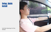 Car Sunshade Mesh Curtain, Heat Insulation, Universal Fit for Front Windshield & Side Windows