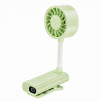 USB Clip-Mounted Fan Flexible Neck with Digital Display Home Appliance for Table Edge, Bedside
