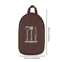 Outdoor Cooking Utensil Bag Portable Outdoor Cooking Tool Case Multi-Compartment BBQ Utensil Storage Bag for Campers