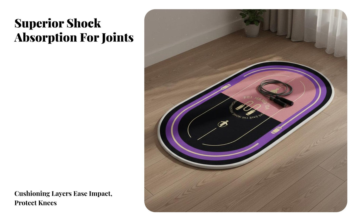 Noise Reducing Jump Rope Mat Protects Floors Skipping Mat Thickened Non-Slip Fitness Pad Multi-Functional for Home Gym, Apartment