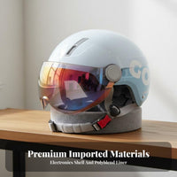 3C Certified Electric Motorcycle Half Helmet Lightweight Design All Season Riding Helmet ABS Shell Safety Headwear Quick Release Buckle for Electric Bicycle Riders, Women, Commuters, City Commuting