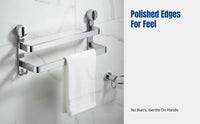 Thickened 304 Stainless Steel Towel Bar, Suction Mount No-Drill Bathroom Rack, Rustproof Hanging Rod, Multipurpose Storage Rail