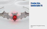 Halloween Dark Bat Crystal Alloy Headband, Party Costume Accessory