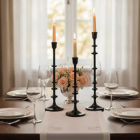 3 Pieces Resin Candlestick Stylish Taper Holder Set Classy Decor for Event Planners, Brides
