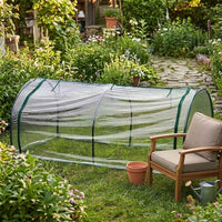 Outdoor Greenhouse, Plant Propagation Greenhouse with Metal Frame, Clear Polyethylene Cover, Zippered for Winter Frost Protection