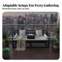 4 Pieces Waterproof Outdoor Seating Group with Table Sun-Proof for Homeowners, Families, Entertainers, Balcony, Courtyard, Garden, Backyard