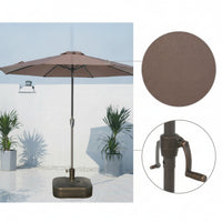 Patio Umbrella with Base Tiltable Outdoor Umbrella with Stand Rain-Resistant Crank Tilt Parasol for Homeowners, Cafe Owners, Deck, Backyard, Poolside