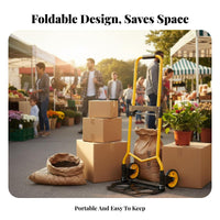 Foldable Portable Shopping Trolley Space Saving Folding Hand Cart Heavy Duty Lightweight Moving Cart Adjustable Handle for Shoppers, Homeowners, Travelers, Home Use, Travel, Airport, Warehouse