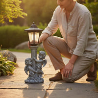 Solar Angel Statue Energy Saving Resin Angel Figurine Lamp Automatic activation/Off Sunlit Garden Statue Light for Yard, Lawn, Patio