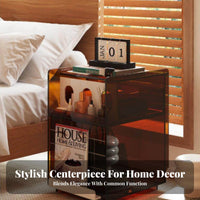Rippled Door Cabinet mid-centuryera Modern Design Nightstand Space-Saving