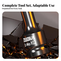 8 Pieces Hex Insert Set 1/2 in Shank Hardware Tool High Hardness Wrench Attachment for Mechanics, Auto Repair Shop, Workshop, Machinery Assembly