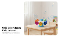 8 Pieces Compartmented Packaging 8-Note Bell Instrument Glossy Rotating Bell Toy Translucent Rainbow Desk Bells White Center for Children
